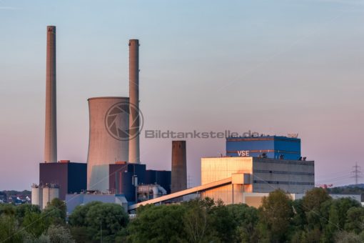 Kraftwerk Ensdorf im Abendlicht, Saarland - Bildtankstelle.de - Bilddatenbank für Foto-Motive aus SAAR-LOR-LUX
