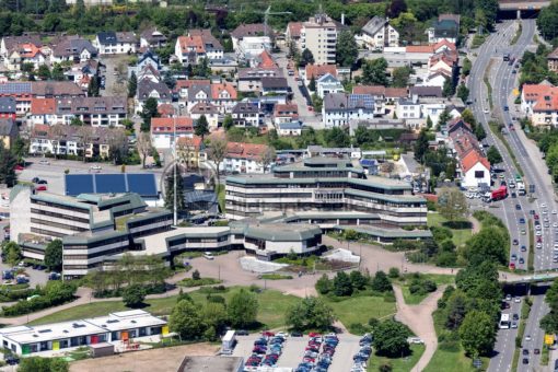 Luftaufnahme vom Rathaus in Homburg, Saarland - Bildtankstelle.de