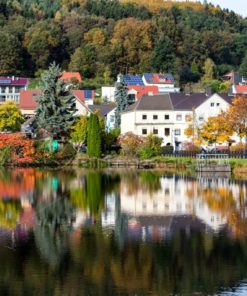 Herbststimmung am Niederwürzbacher Weiher, Saarland - Bildtankstelle.de