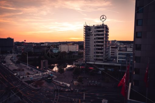 Wilhelm-Heinrich-Brücke im Sonnenuntergang - Bildtankstelle.de