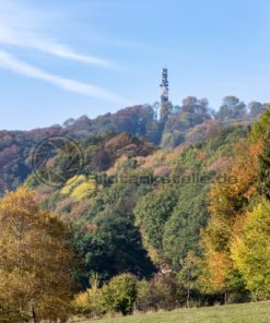 Blick über den herbstlichen Wald Richtung Schaumberg - Bildtankstelle.de