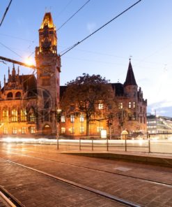 Abendstimmung am Saarbrücker Rathaus, Saarland - Bildtankstelle.de