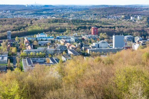 Blick vom Schwarzenbergturm Richtung Universität , Saarbrücken, Saarland - Bildtankstelle.de