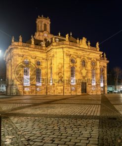 Ludwigskiche bei Nacht, Saarbrücken, Saarland - Bildtankstelle.de